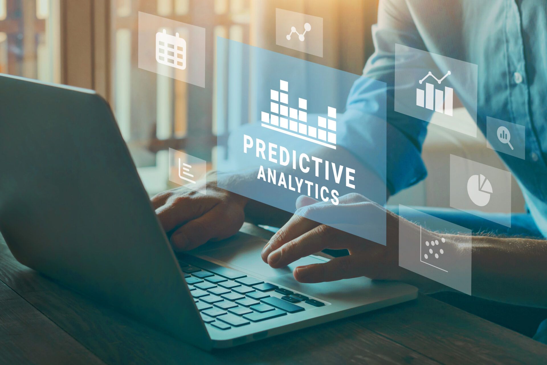 Computer showing predictive analytics at the user's fingertips