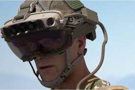 Soldier wearing AR/VR technology